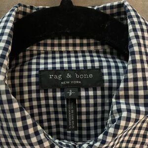 Rag & Bone Navy and White Gingham Shirt